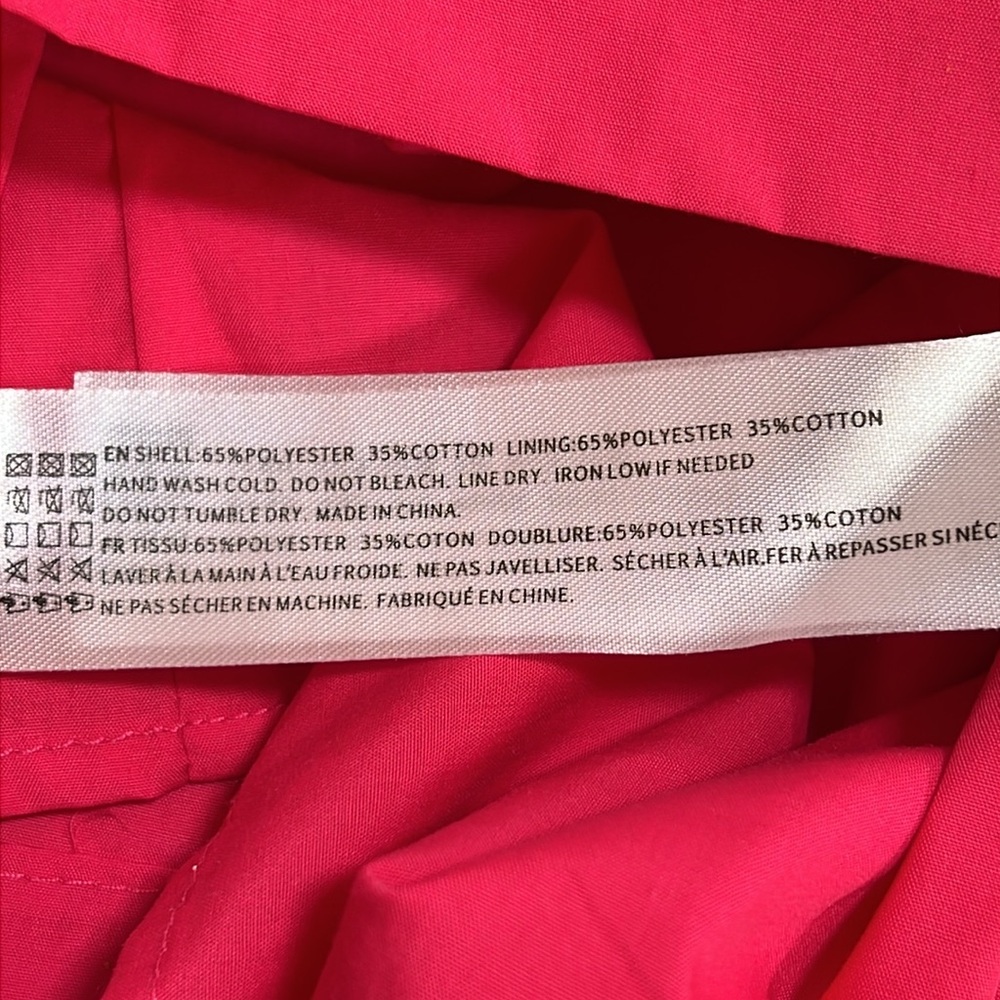 En Saison XS hot pink  emphasized  sleeves smocking dress. - Picture 9 of 9